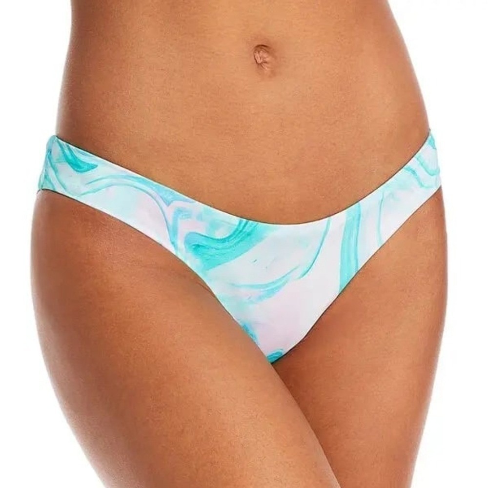 AQUA Turquoise Multi Color Swirl Pattern Bikini Swim Bottom Size XL